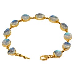Steven Battelle 27,1 Karat Regenbogen-Mondstein 18K Goldarmband