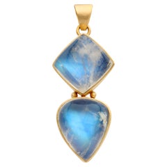 Steven Battelle 27.5 Carats Rainbow Moonstone 18K Gold Pendant