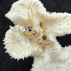 Steven Battelle 2.8 Carats Natural Diamonds 18K Gold Earrings