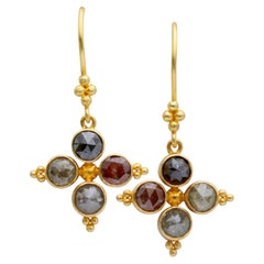 Steven Battelle 2.8 Carats Natural Diamonds 18K Gold Earrings