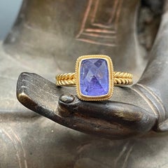 Steven Battelle 3.0 Carats Rose Cut Tanzanite 18K Gold Ring