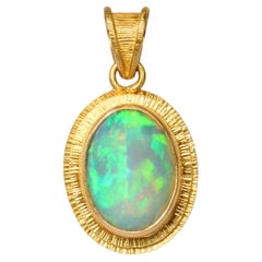 Steven Battelle 3.2 Carats Ethiopian Opal 18K Gold Pendant