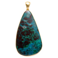 Steven Battelle 32.1 Carats Indonesian Blue Opal 18K Gold/Sterling Pendant