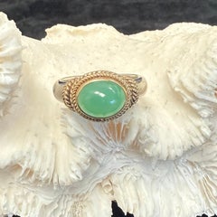 Steven Battelle 3,3 Karat Chrysopras 18K Gold/Silber Ring