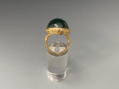 Steven Battelle 34.6 Carats Blue-Green Tourmaline 18K Gold Cocktail Ring