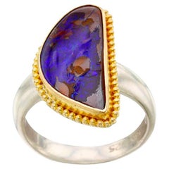 4 Karat Boulder-Opal Sterling 18K Gold Ring von Steven Battelle