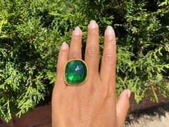 Steven Battelle 40,3 Karat Grüner Turmalin 18K Gold Cocktail-Ring