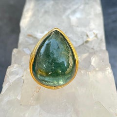 Steven Battelle 44.9 Carat Indicolite Tourmaline 22K Gold Ring