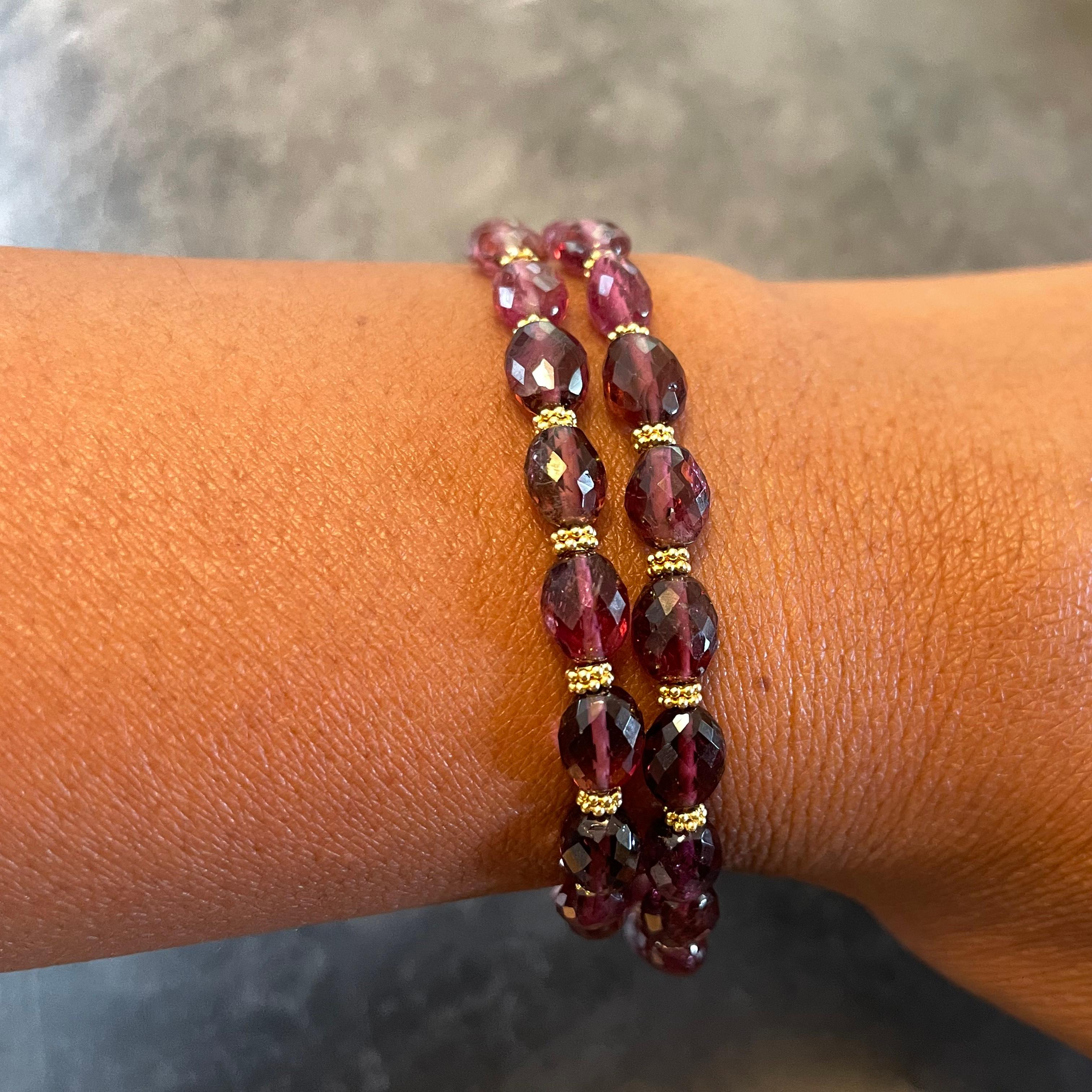 pink tourmaline bead bracelet
