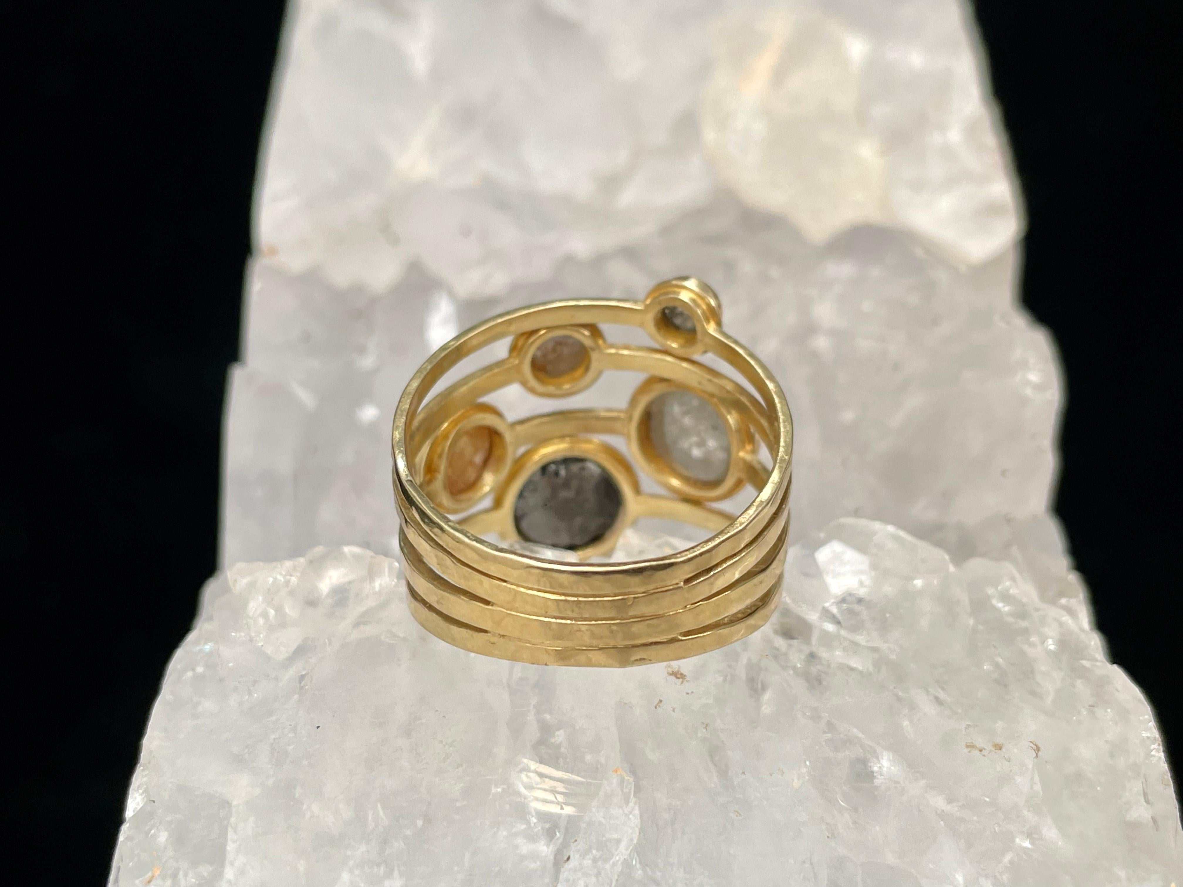 For Sale:  Steven Battelle 4.8 Carats Multi Size Natural Diamonds 18k Gold Ring 3