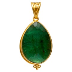 Steven Battelle 5.0 Carats Emerald 18K Gold Pendant