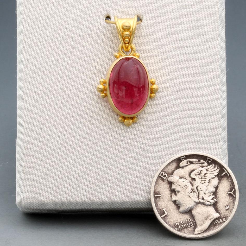 Ciondolo in oro 18K con tormalina rosa da 5,0 carati di Steven Battelle In condizioni Nuovo in vendita a Soquel, CA