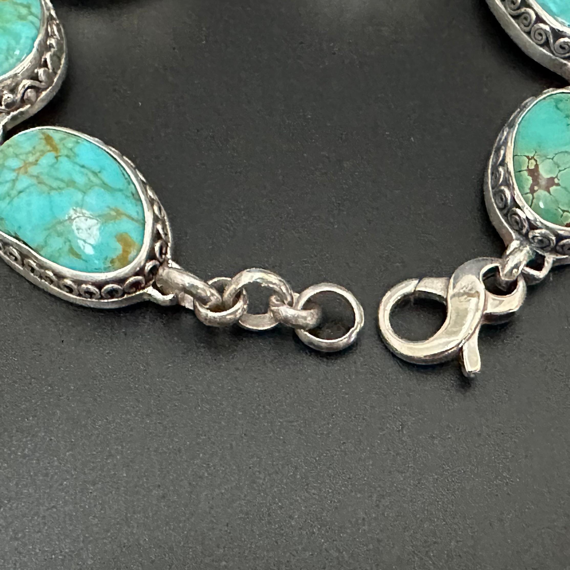 Steven Battelle 50.1 Carats Arizona Turquoise Sterling Silver Bracelet For Sale 8
