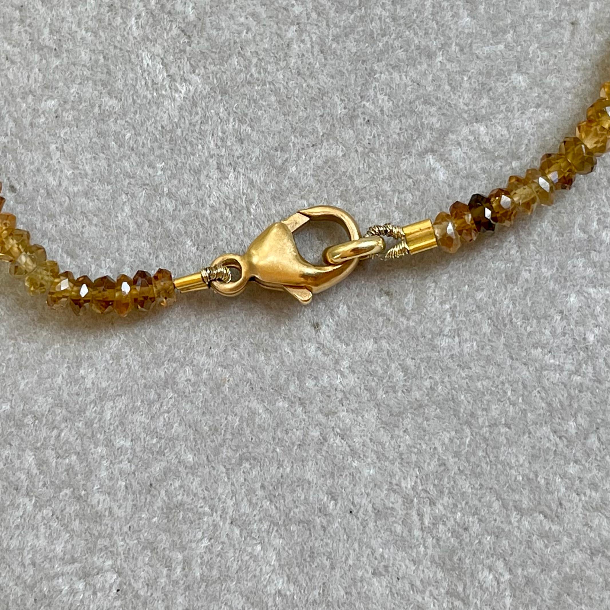 Steven Battelle 50.5 Carats Tourmaline Tundra Sapphire 22K Gold Beaded Necklace In New Condition For Sale In Soquel, CA