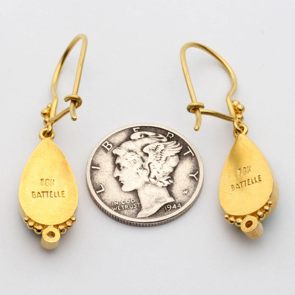 Boucles d'oreilles en or 18 carats Steven Battelle 5,3 carats diamant émeraude Unisexe en vente