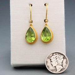 Steven Battelle 6,5 Karat Peridot 18K Golddraht-Ohrringe