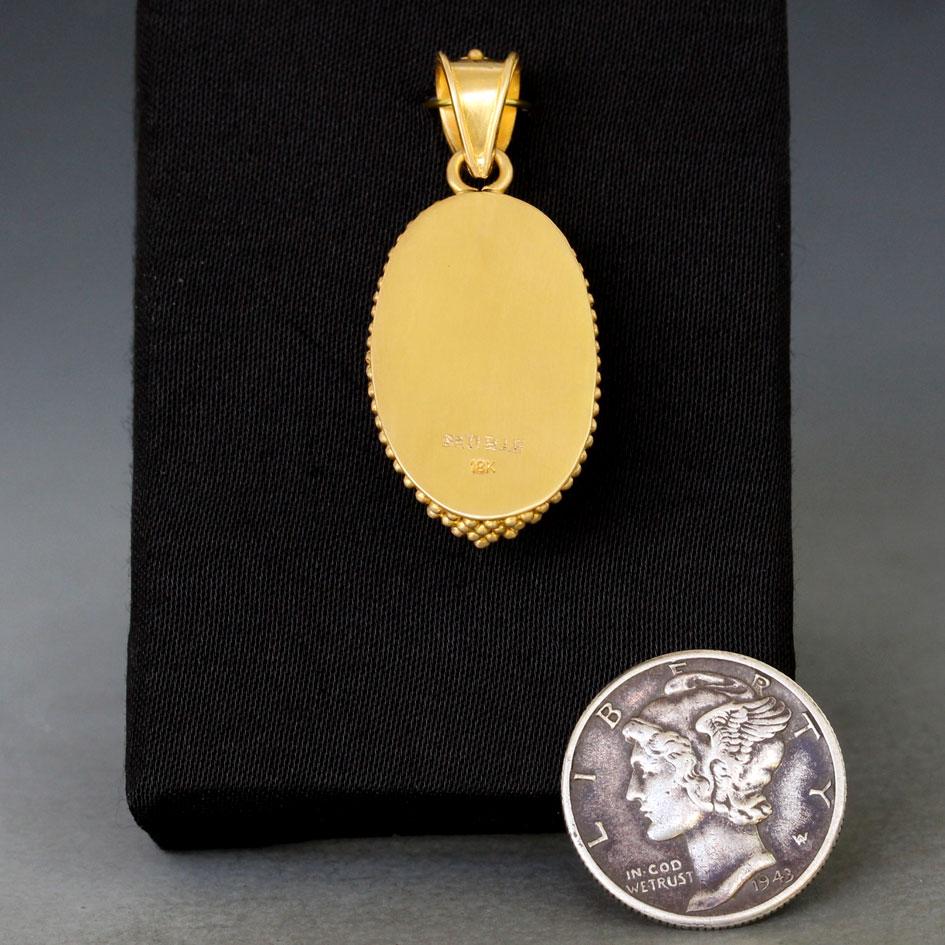 Steven Battelle 6.9 Carats Ethiopian Opal 18K Gold Pendant  In New Condition In Soquel, CA