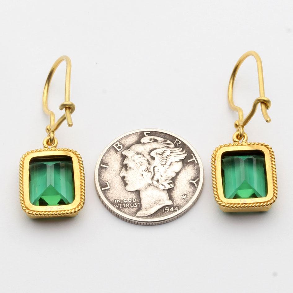 Steven Battelle 7,1 Karat brasilianischer blau-grüner Turmalin 18K Gold Ohrringe im Zustand „Neu“ im Angebot in Soquel, CA