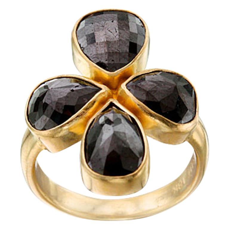 Steven Battelle 7.4 Carats Black Diamond Multi-Stone 18K Ring