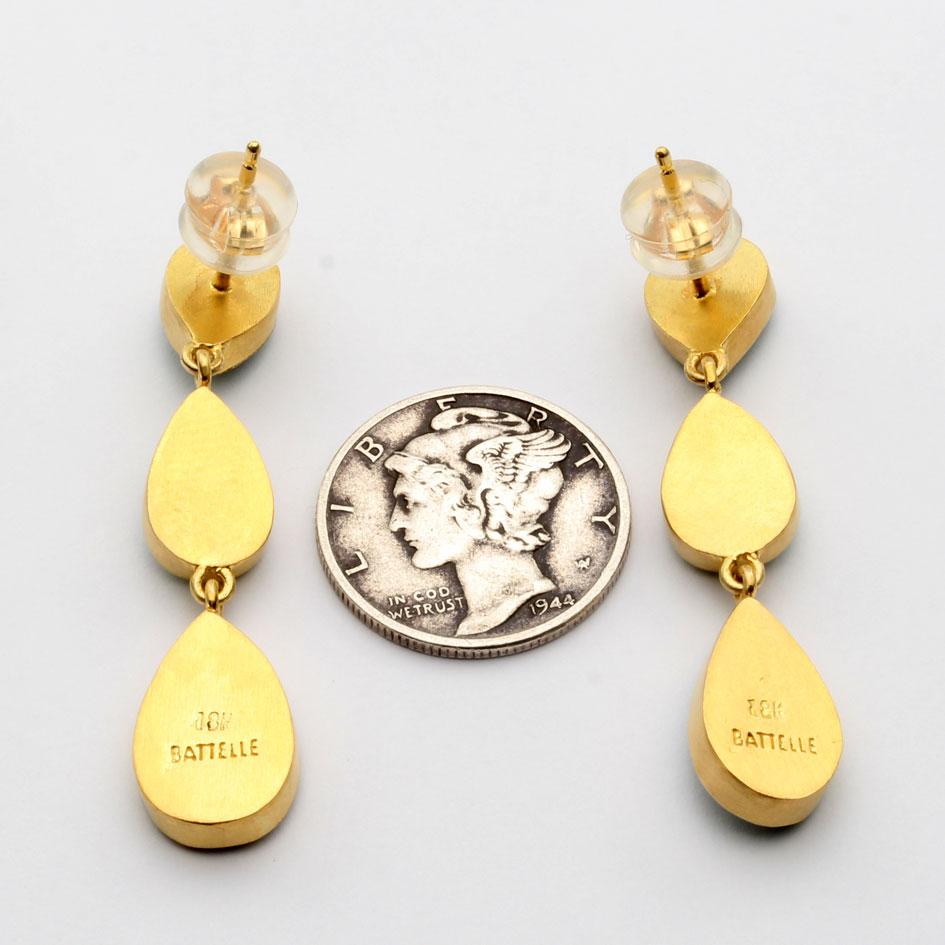 Steven Battelle 7,4 Karat Smaragd 18K Gold Post Ohrringe für Damen oder Herren im Angebot