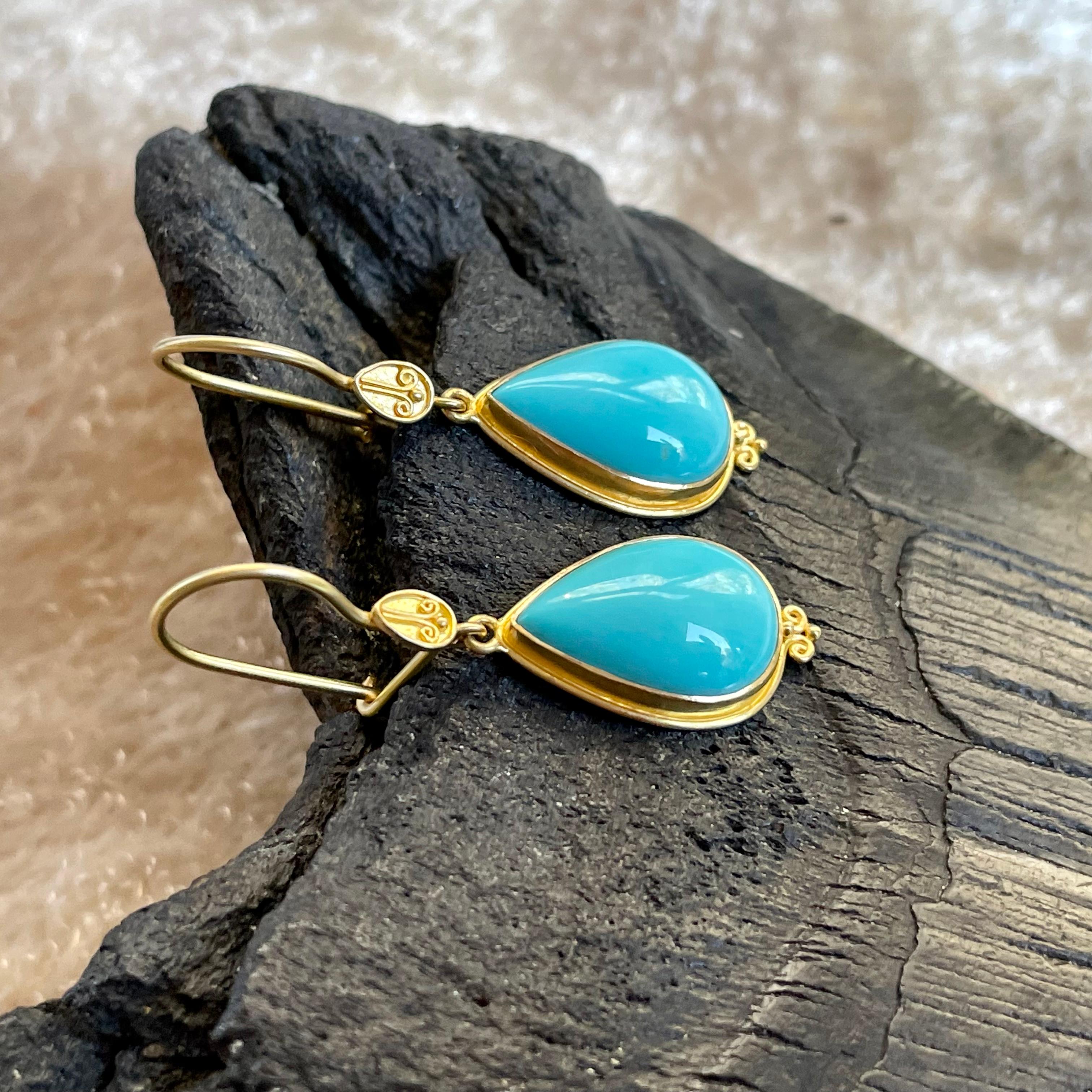 turquoise and gold earrings