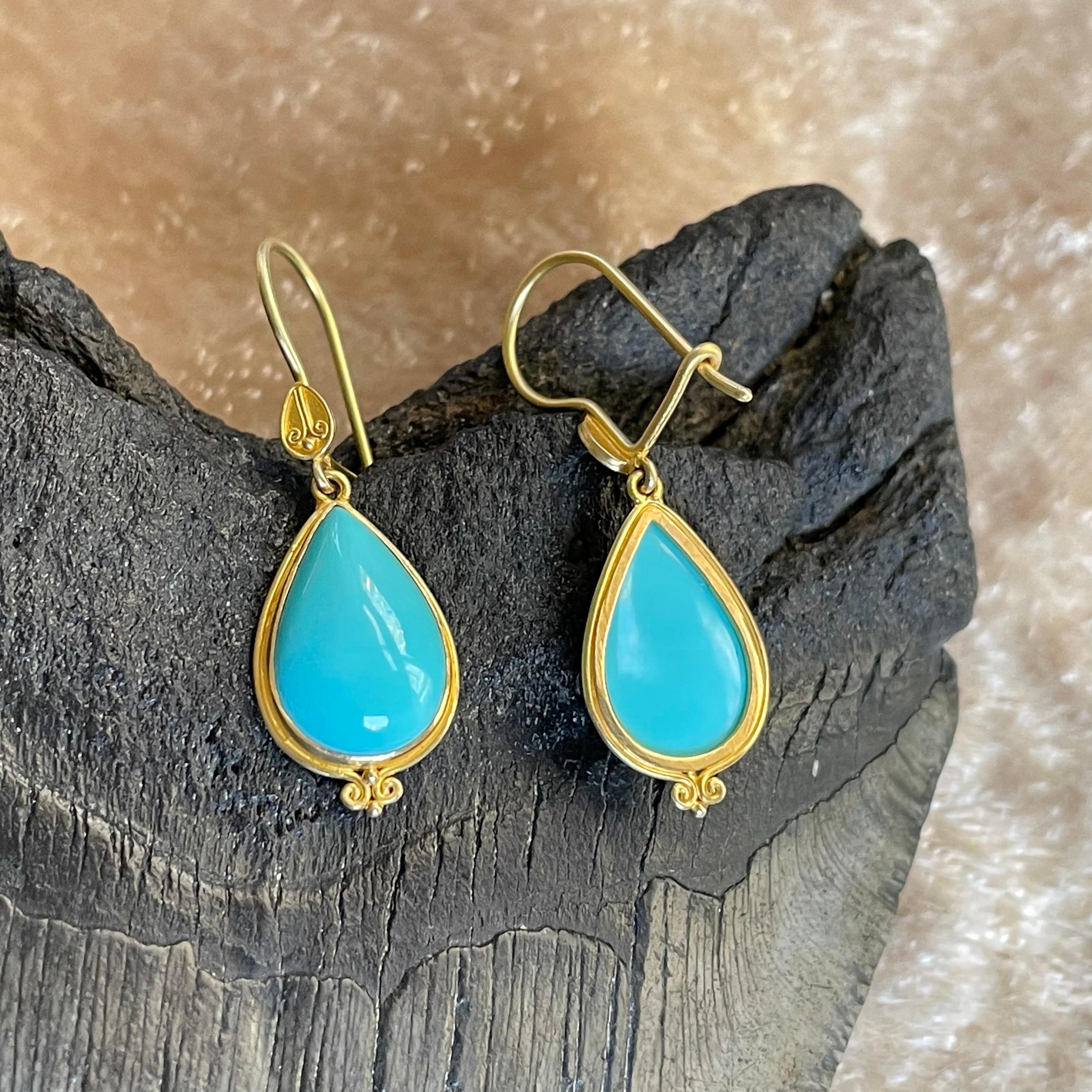 turquoise gold earring