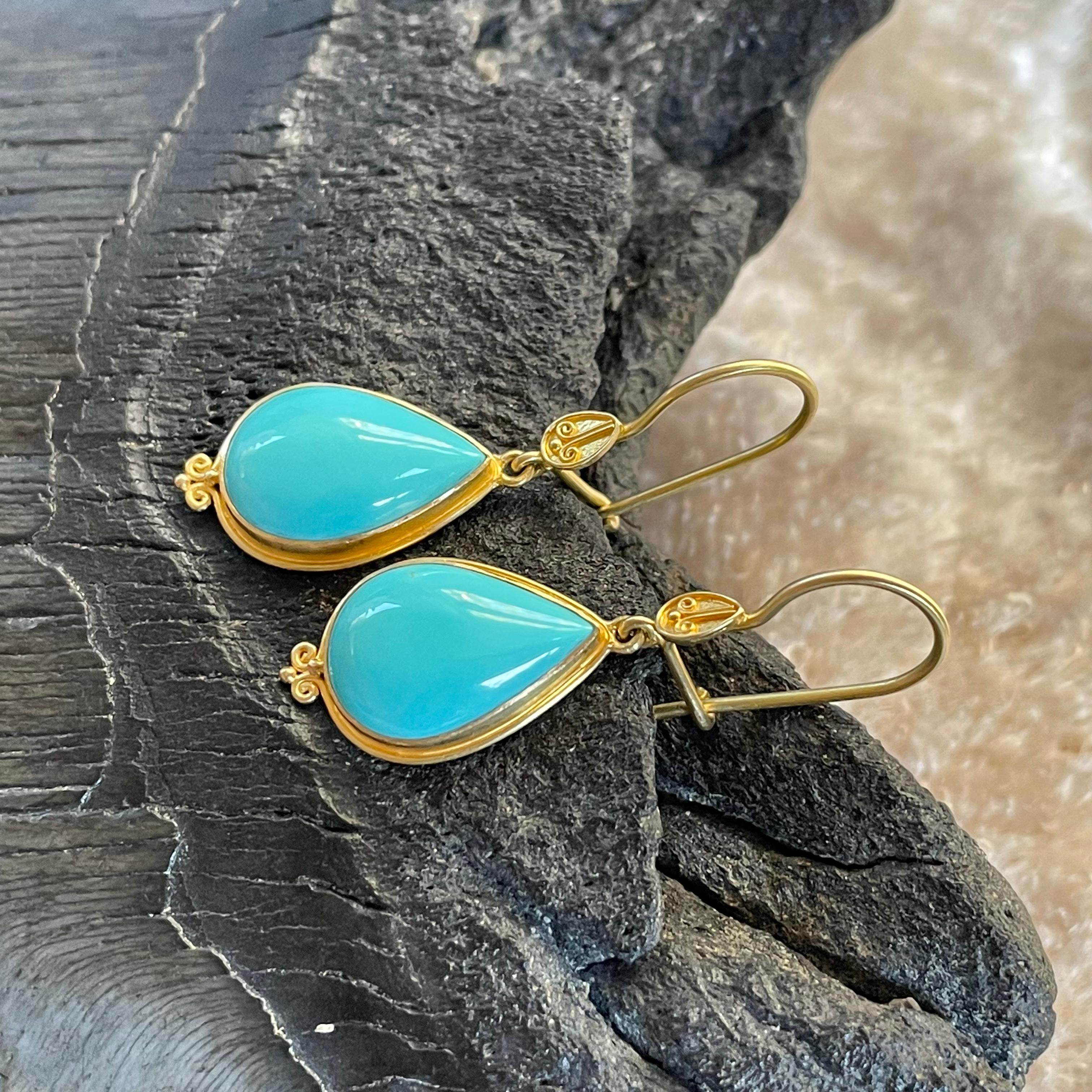 gold turquoise earrings