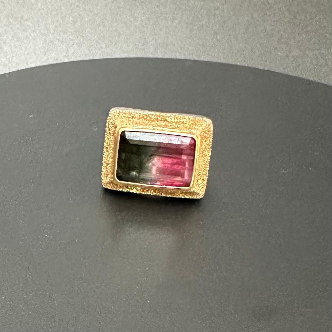 Steven Battelle, bague en or 18 carats, tourmaline melon d'eau 9,0 carats en vente 6