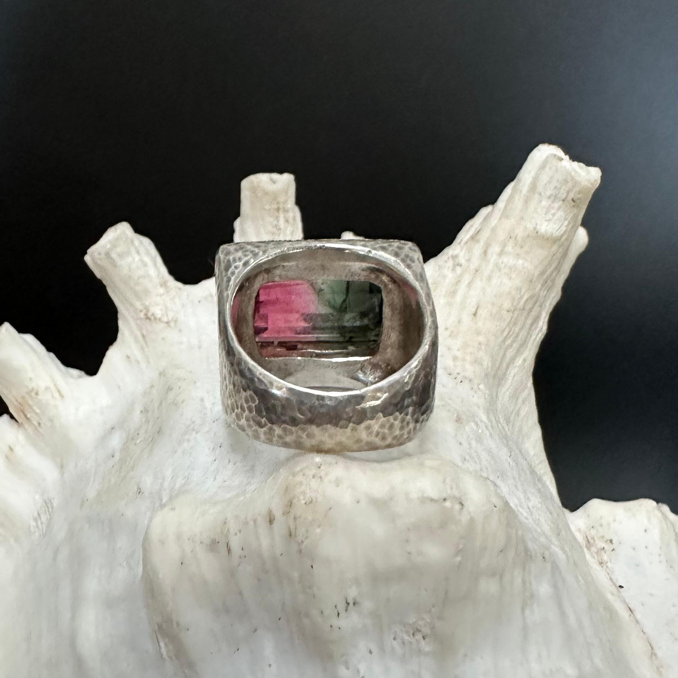 Steven Battelle, bague en or 18 carats, tourmaline melon d'eau 9,0 carats en vente 2