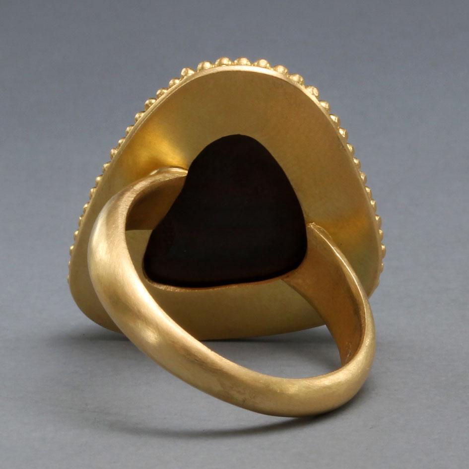 Steven Battelle 9.1 Carats Australian Boulder Opal 18K Gold Ring For Sale 2