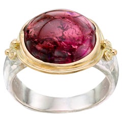 Steven Battelle 9.6 Carats Pink Tourmaline 18K Gold/ Silver Ring