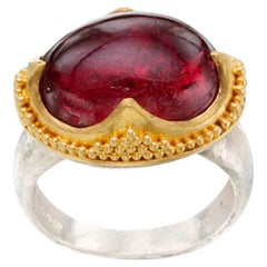 Steven Battelle 9,8 Karat Rosa Turmalin 22K Gold/Sterling Silber Ring