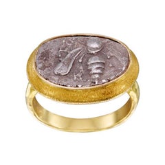 Steven Battelle Ancient Greek 5th Century BC Bee Coin 18K Ring