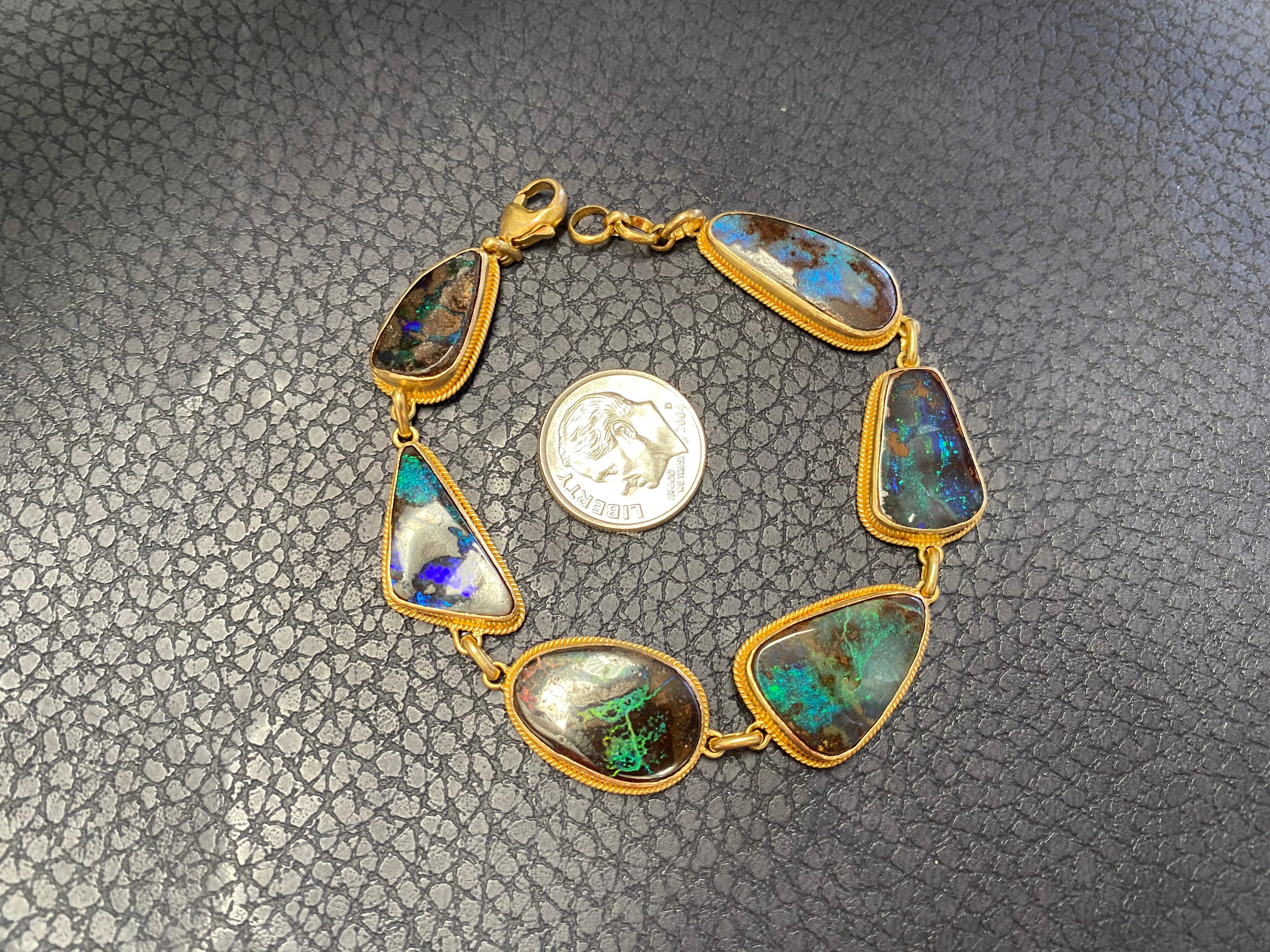 gold opal bracelet