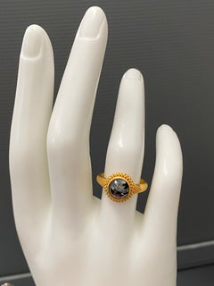 Steven Battelle 1.8 Carat Black Diamond Ring 22k Gold
