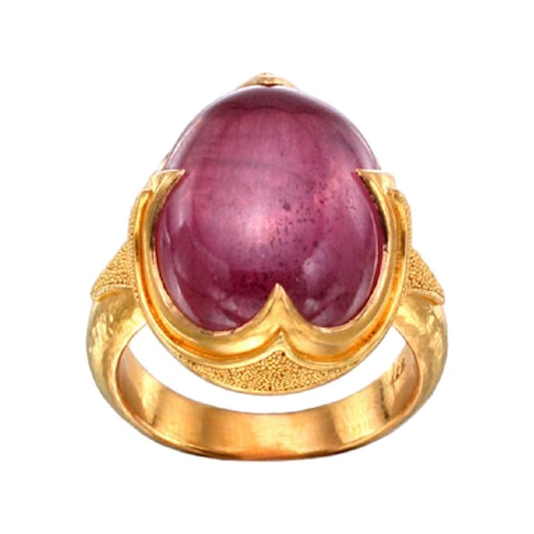 Cabochon-Rubinring, 22 Karat Gold von Battelle