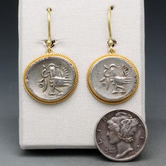 Steven Battelle Cambodian Hamza Coin Earrings 18K Gold