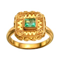 Steven Battelle Emerald Ring 22K Gold