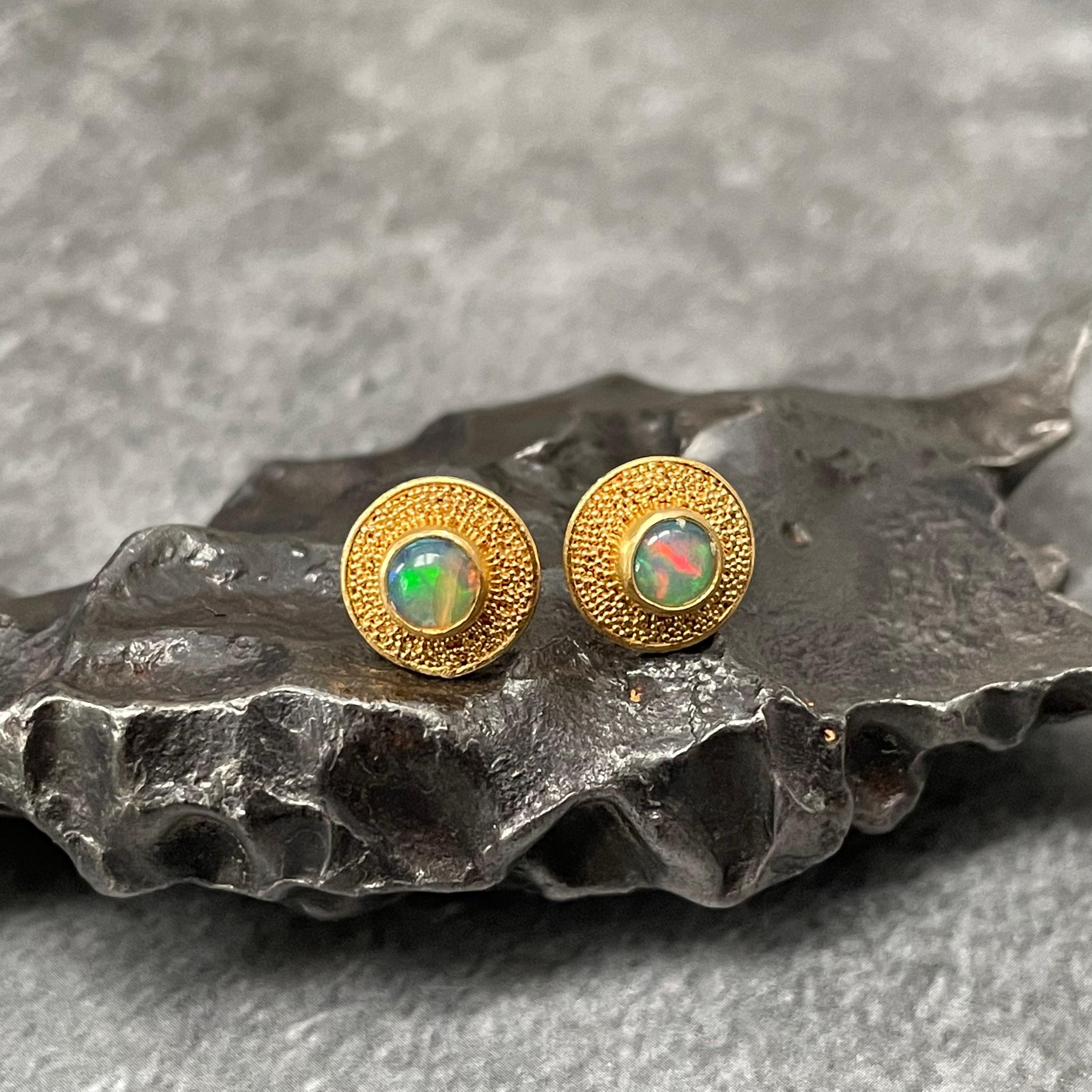 22k gold big stud earrings