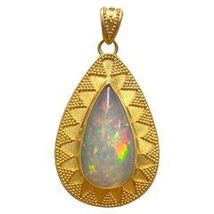 Steven Battelle Ethiopian Opal Granulated 22k Gold Pendant