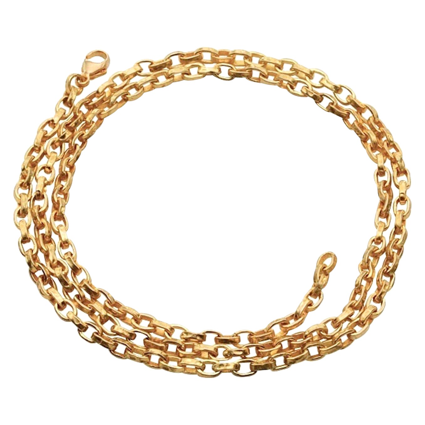 Steven Battelle Handmade Hammered Mid-Weight 24" Inch Chain 18K Gold