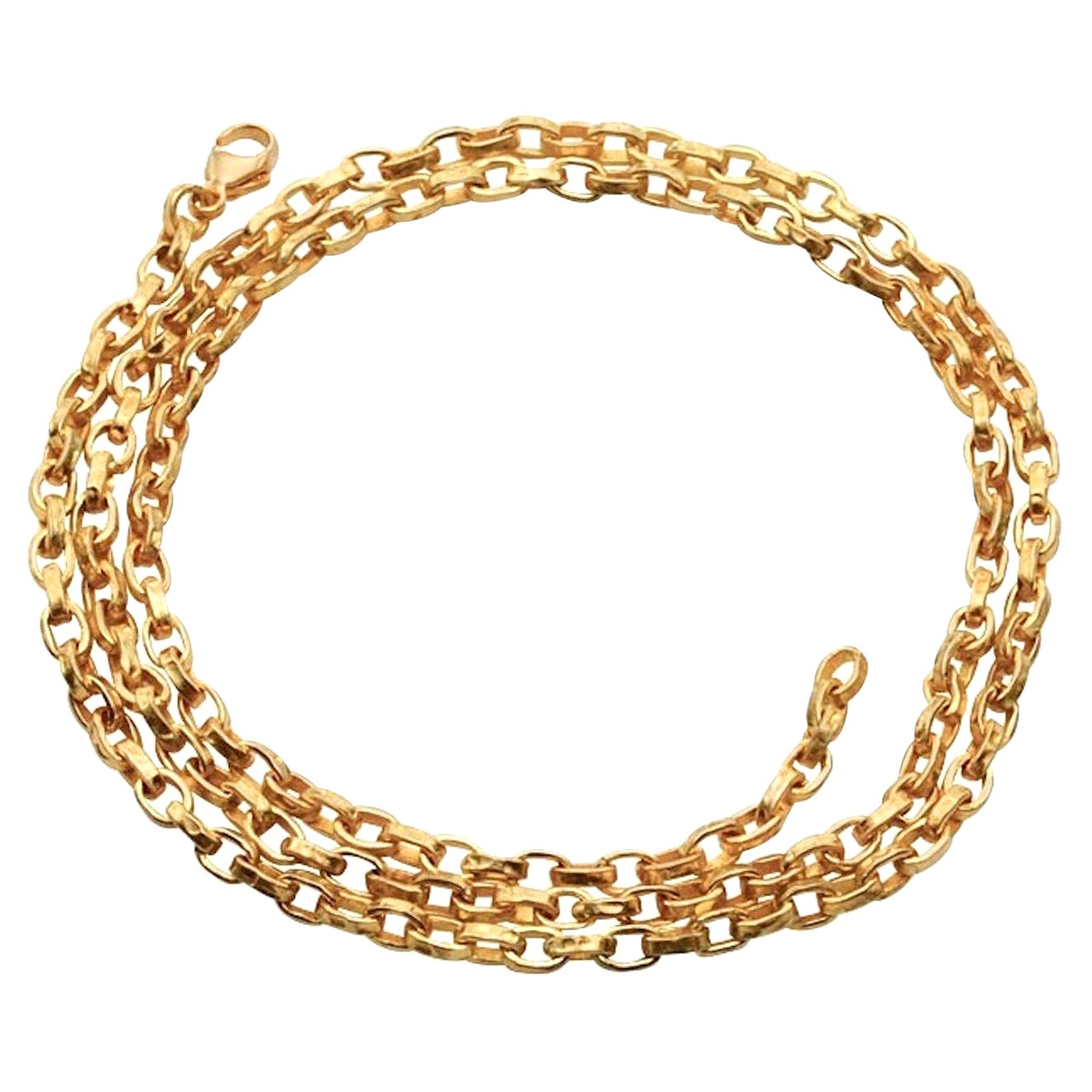 Steven Battelle Handmade Hammered Mid-Weight Chain 18K Gold 20 Inch