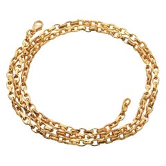 Steven Battelle Handmade Hammered Mid-Weight Chain 18K Gold 18 Inch