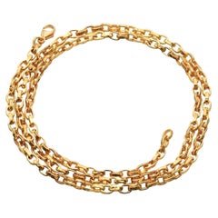 Steven Battelle Handmade Hammered Mid-Weight Chain 18K Gold 22 Inch