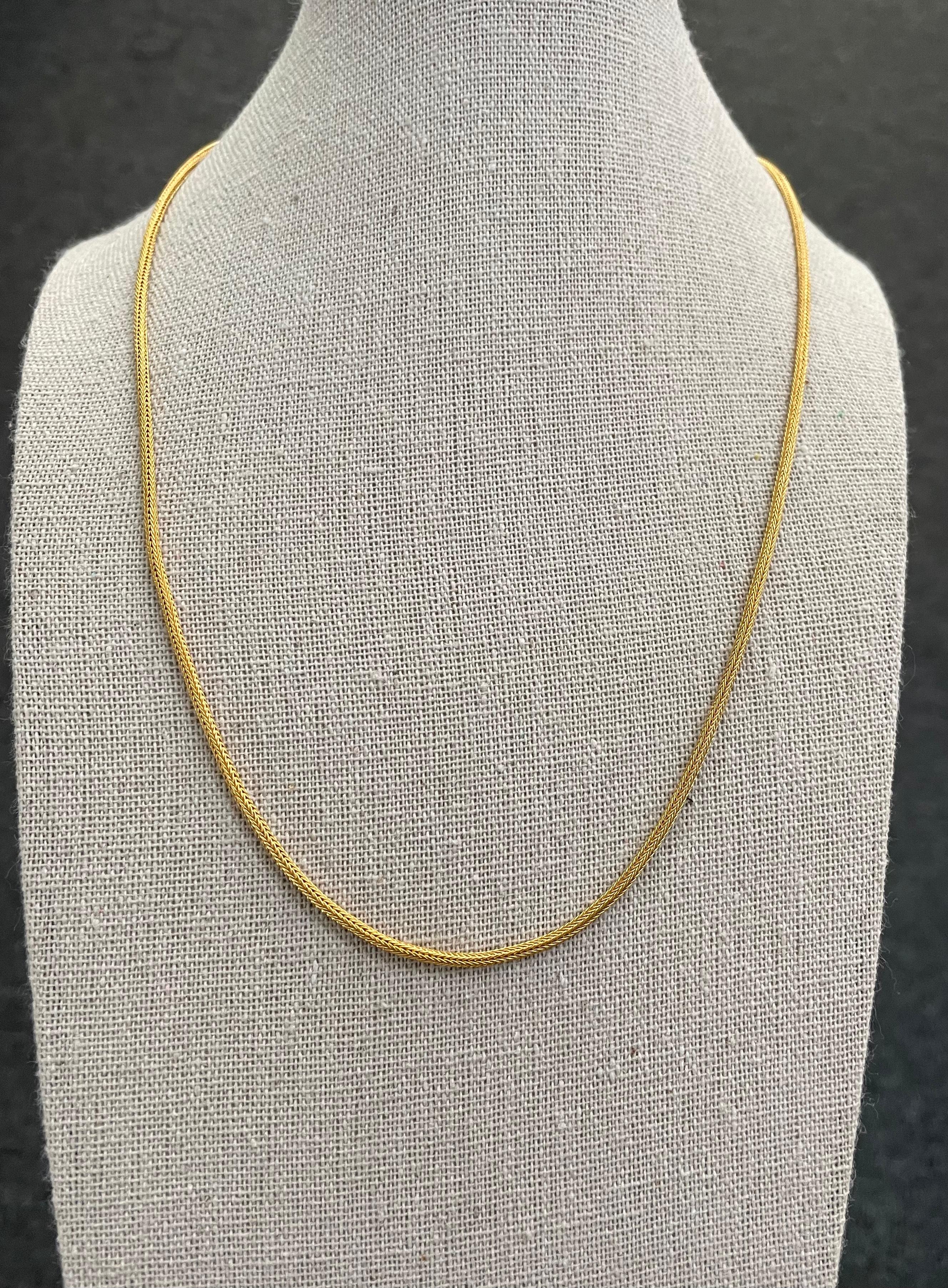 Contemporary Steven Battelle Handwoven 20 inch 22K Gold Snake Chain For Sale