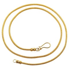 Retro Steven Battelle Handwoven 20 inch 22K Gold Snake Chain