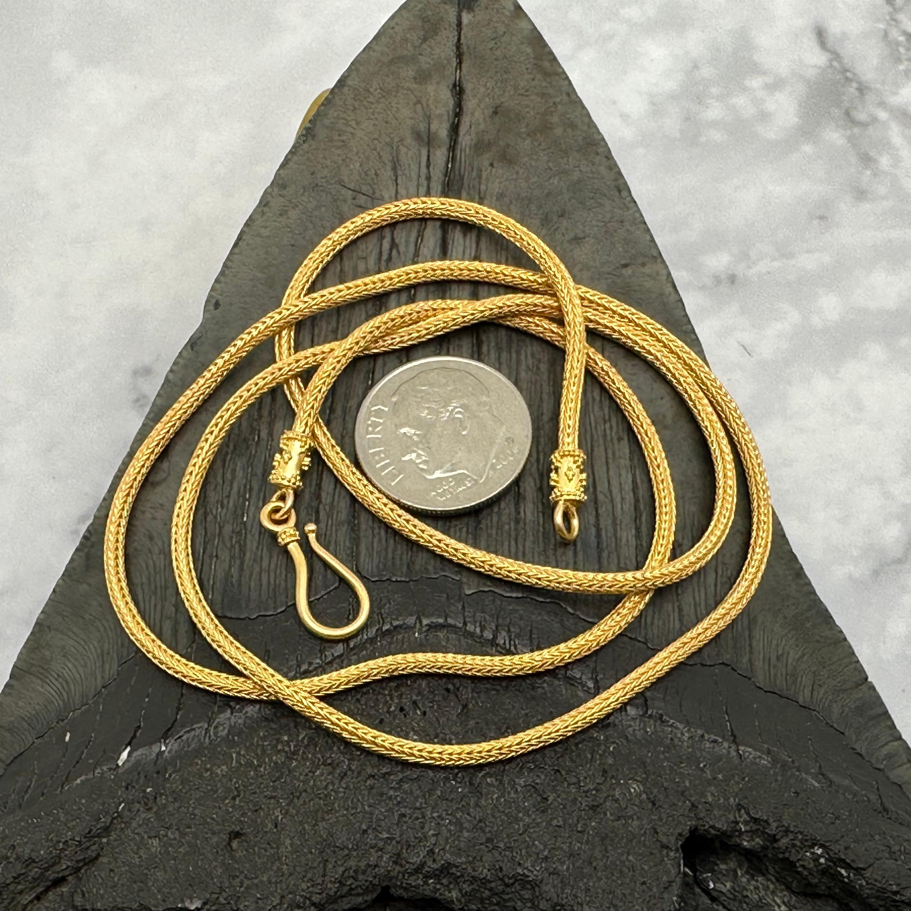 Contemporary Steven Battelle Handwoven 18 Inch 22K Gold Snake Chain
