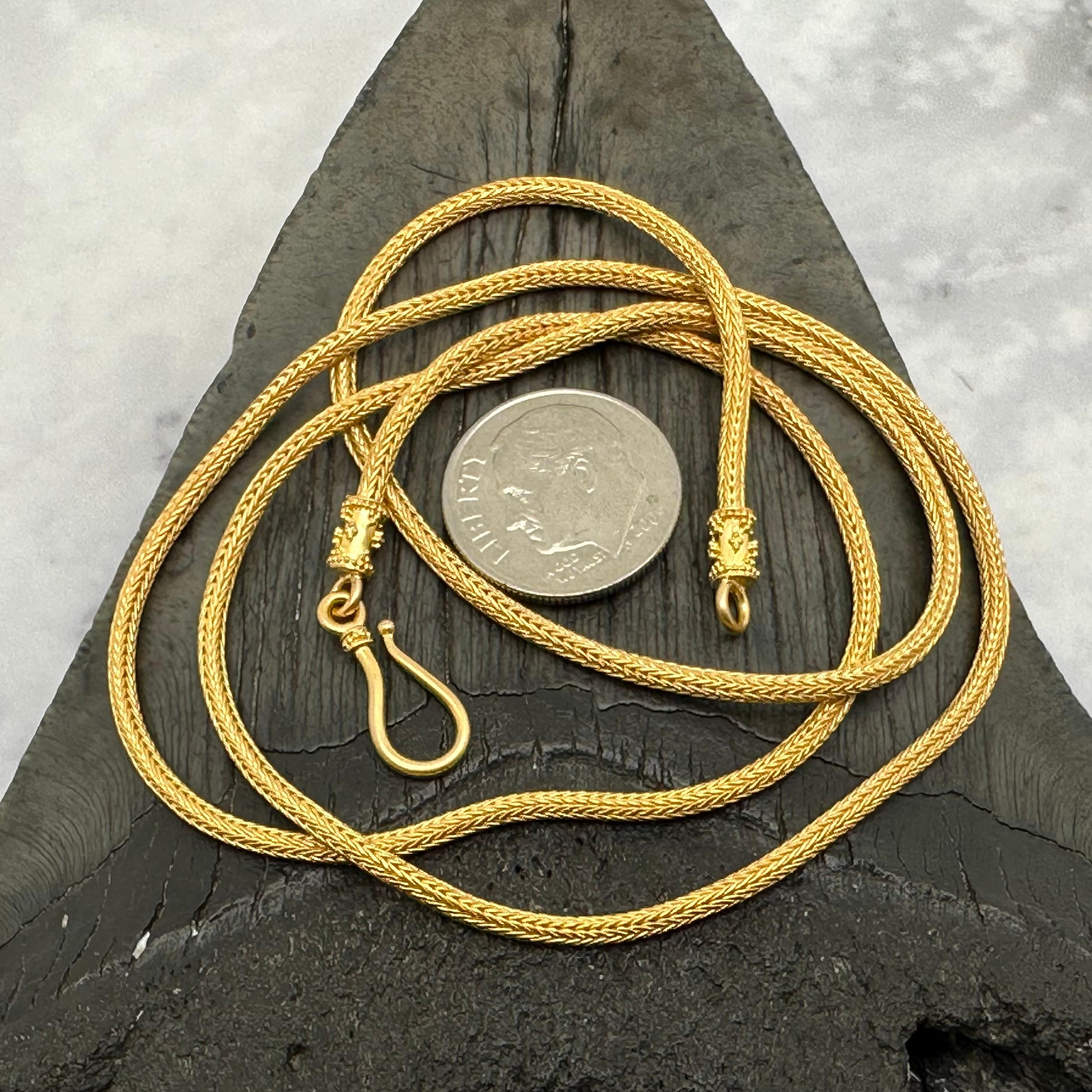 Steven Battelle Handwoven 18 Inch 22K Gold Snake Chain In New Condition In Soquel, CA