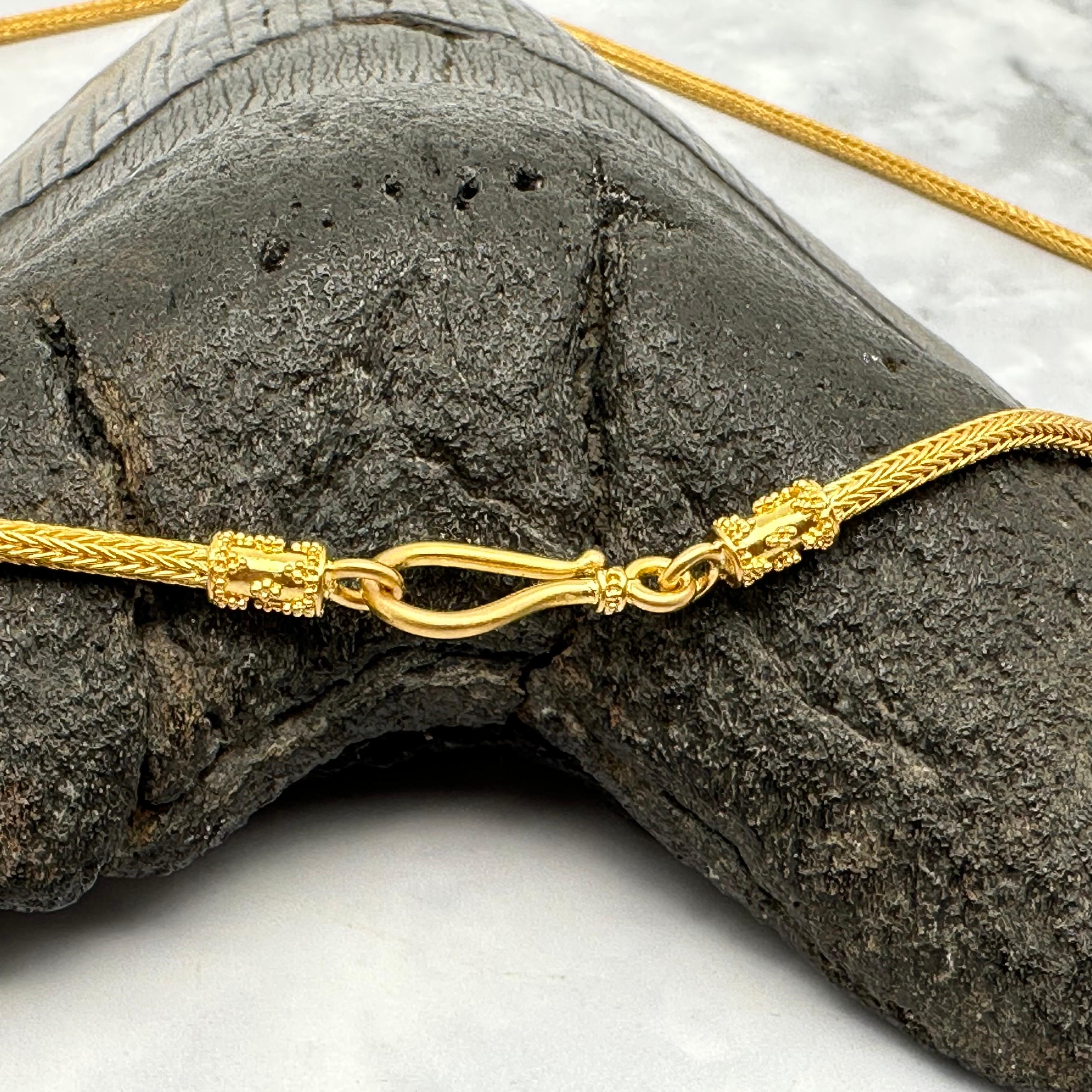 Women's or Men's Steven Battelle Handwoven 18 Inch 22K Gold Snake Chain