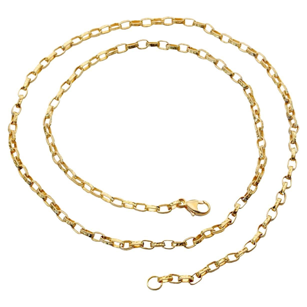 Steven Battelle Lightweight Handmade Hammered Organic 18K Gold 18" chain